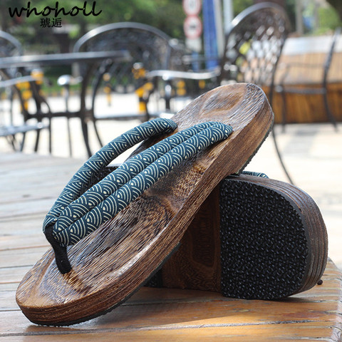 Wholl Geta Anime Cosplay disfraces japonés Geta sandalias de verano hombres zapatos planos de madera zapatillas chanclas ► Foto 1/6
