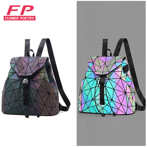 Bao-mochilas luminosas para niña y mujer, morral de uso diario plegable, mochila escolar geométrica para chica, 2022 ► Foto 1/6