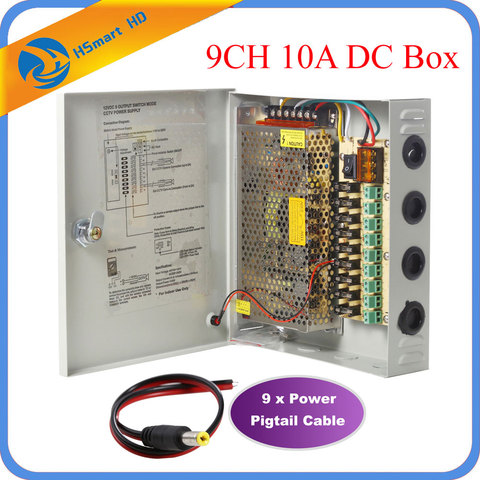 9CH DC12V 10A caja de distribución de alimentación de seguridad CCTV cámara de vigilancia para la tira del LED Cadena de luz ► Foto 1/6