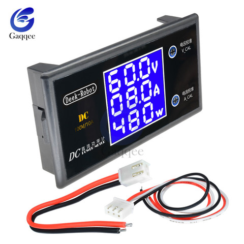 DC 0-100 V 10A 1000 W LCD voltímetro Digital amperímetro medidor de corriente de voltaje medidor de potencia voltímetro probador monitor V 48 V 60 V 72 V ► Foto 1/6