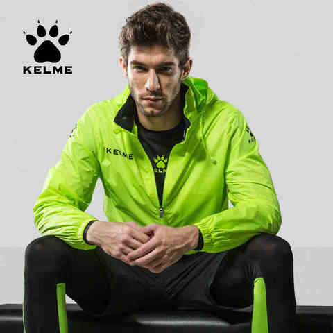 Chaqueta con capucha oculta para hombre KELME, chaqueta de entrenamiento para deportes de fútbol de otoño a prueba de viento e impermeable, chándal para exteriores K15S604 ► Foto 1/4