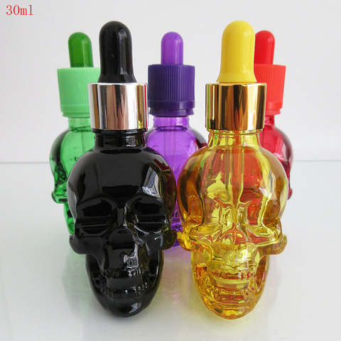 Cuentagotas de vidrio de Bottle30ML cráneo botella de forma de Halloween de E líquido botella de aceite esencial con pipeta vacío recarga botella de vidrio ► Foto 1/6