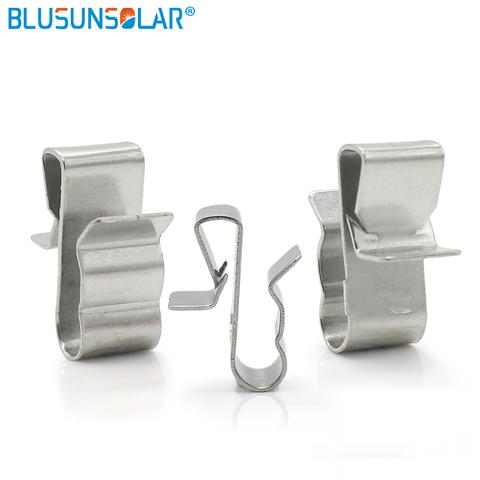 50 unids/lote 1,5mm-2,0mm x 4mm 304 material PV cable clips para cable solar panel clips de montaje del sistema solar de instalación ► Foto 1/6