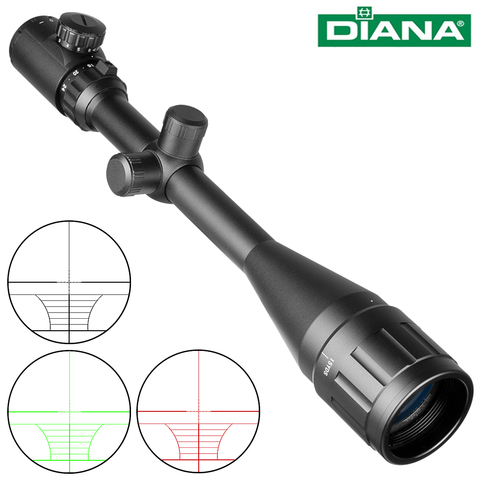 Mira telescópica DIANA AOE 6-24X50, verde, roja, ajustable, mira telescópica, retícula, mira de Rifle, mira de Rifle, mira de caza ► Foto 1/6