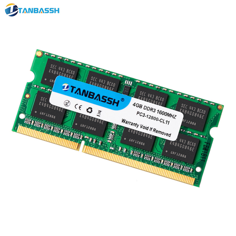 TANBASSH-memoria Ram Sodimm para ordenador portátil, 1,5 v, DDR3 2GB 4GB 8GB DDR3 PC3 10600 1333Mhz DDR3 PC3 12800 1600MHz 204pin, baja tensión 1,35 v ► Foto 1/6