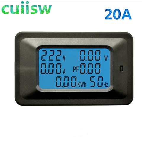 AC220V 20A Digital medidor de voltaje de energía medidor LCD 5KW de amperímetro del voltímetro de la actual Amps medidor de corriente en watt Indicador de detección ► Foto 1/6