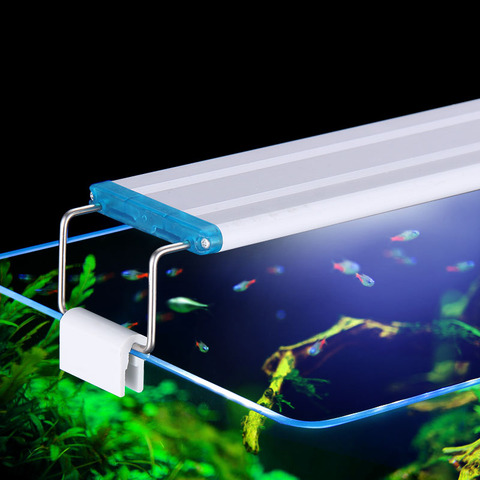 Superfino acuario con LEDs iluminación plantas acuáticas luz 18-75CM Extensible impermeable Clip en lámpara para pecera ► Foto 1/6