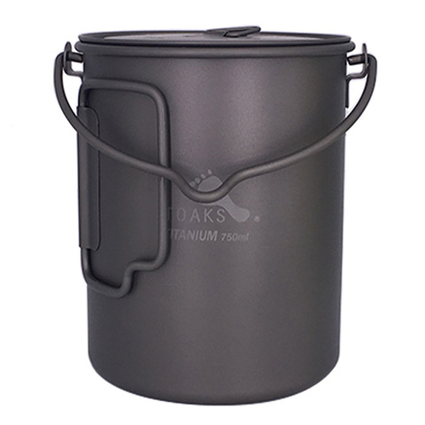 TOAKS-Olla de titanio para acampar al aire libre, para Picnic, olla para colgar, ultraligera, de titanio, 750ml, POT-750-BH ► Foto 1/1