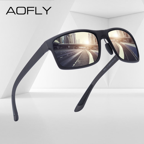 AOFLY diseño de marca TR90 polarizado gafas de sol hombre gafas de sol conductor de moda de las mujeres, gafas de sol para hombres Plaza gafas zonnebril hombre ► Foto 1/6