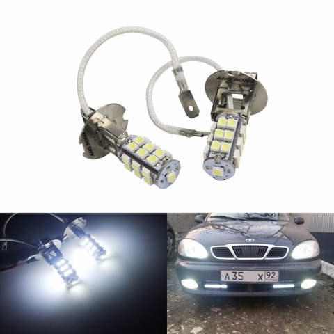 ANGRONG-bombillas de faro antiniebla para coche, luz LED blanca de xenón, H3 25 SMD 3528, 2 uds., (CA107) ► Foto 1/6