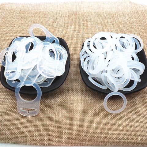 Chenkai-anillo transparente de silicona para chupete de bebé, 50 Uds., adaptador transparente NUK, cadena de Porta anillos redondo, accesorios de juguete ► Foto 1/6