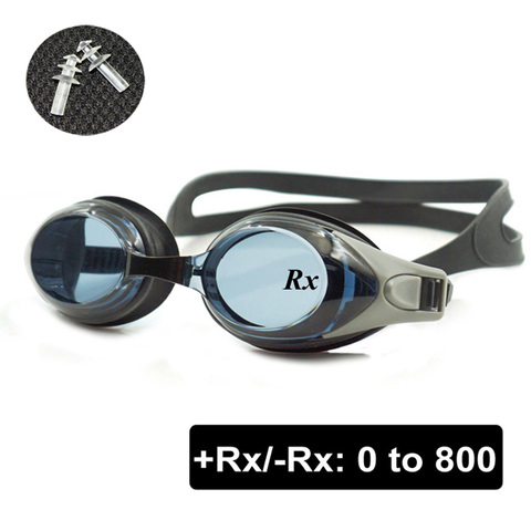 Gafas de natación ópticas + rx-rx graduadas, gafas de natación para adultos y niños, diferente fuerza, cada ojo con tapones para los oídos gratuitos ► Foto 1/6