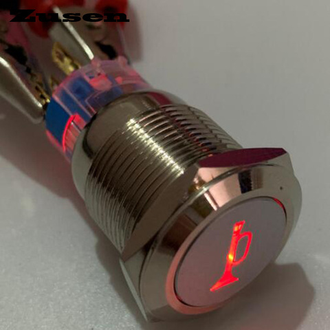 Zusen-Interruptor de botón de encendido/apagado con símbolo de bocina iluminada, 19mm (ZS19F-11ZDT/R/12V/N con symbo de bocina iluminada ► Foto 1/2