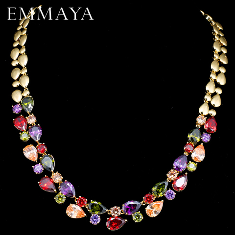 EMMAYA-collar de cristal de circonia cúbica redondo de gran quilate, joyería de lujo para fiesta nupcial, boda y Noche ► Foto 1/6