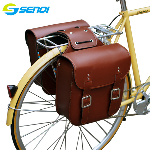 Bolso Retro de la bicicleta del estante trasero de cuero bolsas de la bicicleta bolsa de sillín trasero robusto para accesorios del sillín de la bicicleta Retro ► Foto 1/1