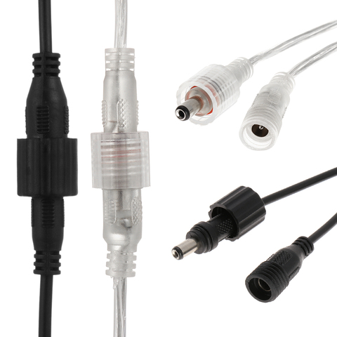Cables de alimentación impermeables IP68 macho y conector hembra de 2 pines, 5,5x2,1mm, 1 par ► Foto 1/6