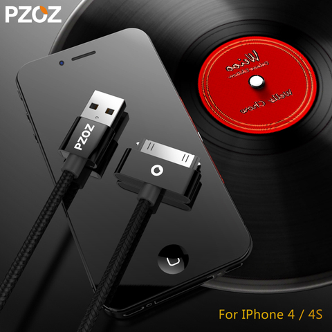 Cable usb PZOZ para cargador de 4s de iphone, cable usb de carga rápida para iphone 4 s iPod Touch Nano, cable adaptador de 30 pines para sincronización de datos ► Foto 1/6