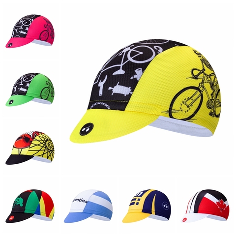 2022 gorras de Ciclismo hombres carretera MTB bicicleta Ciclismo sombreros de sol UV equipo deportes casco tapa interior Bandana amarillo ► Foto 1/6