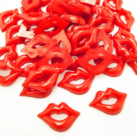 50/100 unids/lote de botones de labios de decoración de plástico Bonitos colores rojos Botón de boca de dibujos animados DIY botón artesanía prendas de coser adornos ► Foto 1/2