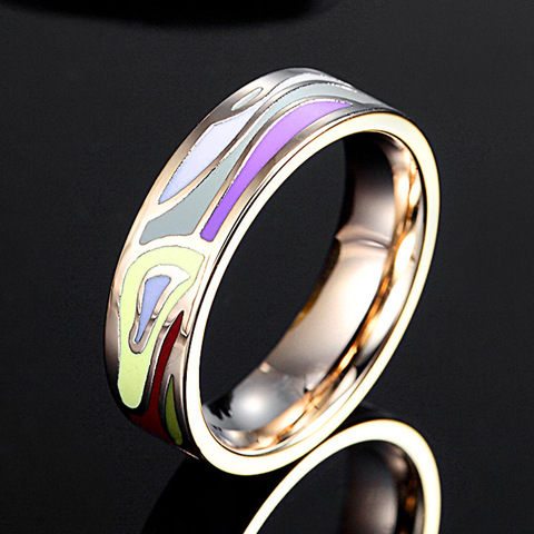 Blucome Esmalte anillo de Esmalte para el regalo de las mujeres al por mayor anillos de cerámica de los hombres de acero inoxidable accesorios de acero para las mujeres Anel aneis ► Foto 1/1