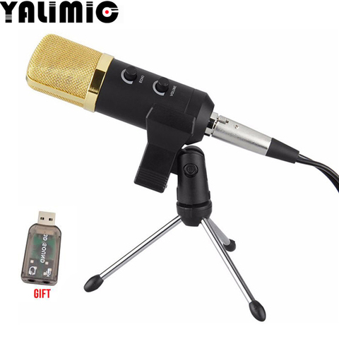 MK-F100TL micrófono con cable USB condensador micrófono de grabación de sonido con soporte para chatear cantando Karaoke portátil Skype ► Foto 1/6