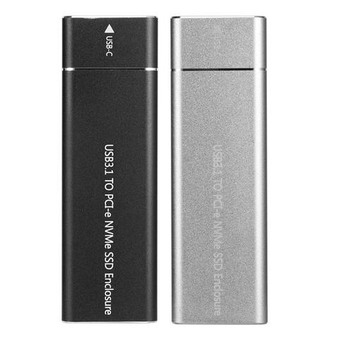 USB3.1 tipo-C a M.2 M clave NVMe PCIE SSD caja de unidad de estado sólido de la vivienda de 10 Gbps M2 carcasa de disco duro SSD 2280 ► Foto 1/1