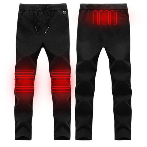 Pantalones térmicos eléctricos para hombre y mujer, ropa interior con calefacción USB, capa Base elástica, aislamiento térmico, para acampar y senderismo ► Foto 1/6