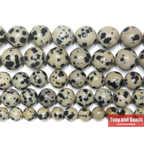 Envío Gratis Piedra Natural Dalmation Jaspers cuentas redondas 15 