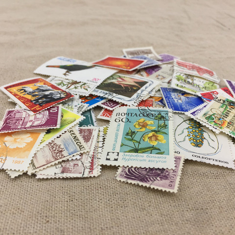 100 unids/lote, sellos postales, buenas condiciones, usados con la marca postal de todo el mundo, para coleccionar regalos ► Foto 1/4