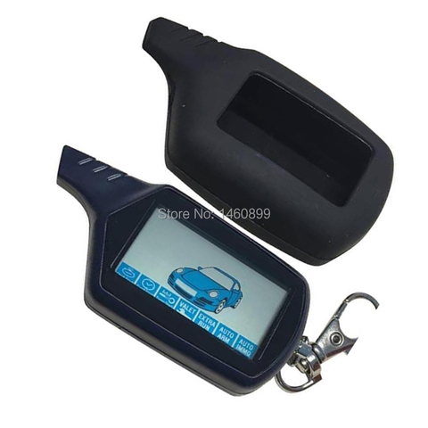 Llavero para mando a distancia B9 LCD de 2 vías + funda de silicona para llave para Rusia sistema de alarma para coche bidireccional Twage B9 KGB FX-7 FX7 FX 7 ► Foto 1/6