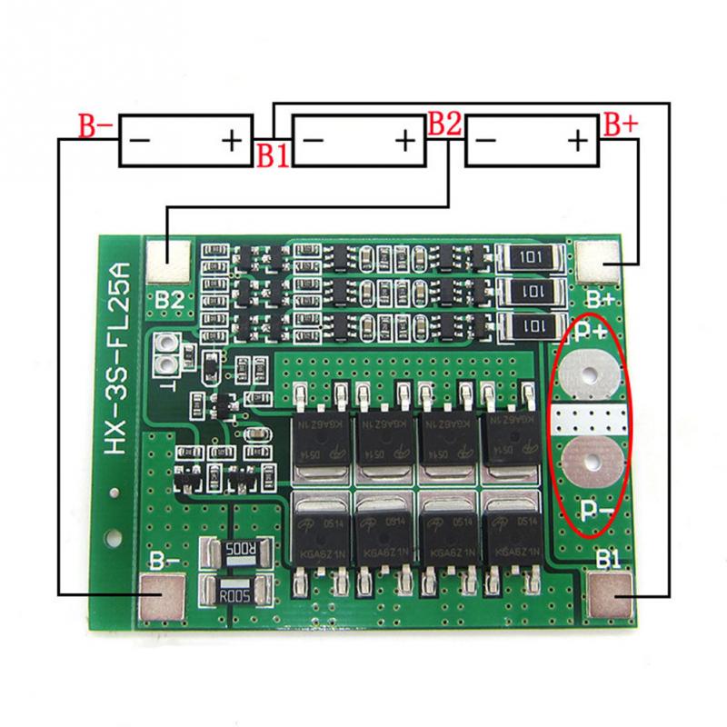3S 30A 12 V Li-ion litio 18650 accesorio para batería BMS paquetes tablero de protección de PCB equilibrio Circuitos integrados módulo electrónico ► Foto 1/6