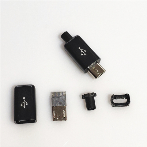 10 unids/lote YT2153B Micro USB 4Pin conector macho negro/blanco de datos OTG interfaz de línea de cable de datos para ► Foto 1/5
