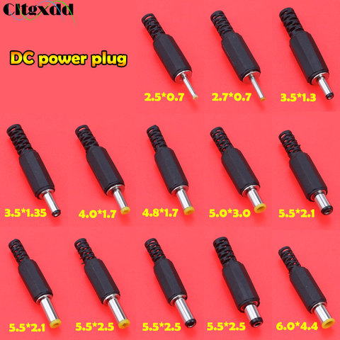 Cltgxdd 1 piezas 5,5*2,1mm macho DC enchufe adaptador DC Jack 2,5*0,7/3,5 * 1,35/4,0*1,7/4,8*1,7/5,0*3,0/5,5*2,5mm ► Foto 1/6