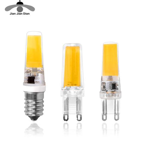 Led G4 G9 E14 lámpara bombilla de atenuación iluminación AC DC 12 V 12 V 220 V 3 W 6 W 9 W mazorca SMD reemplazar luces halógenas foco lámparas araña ► Foto 1/6