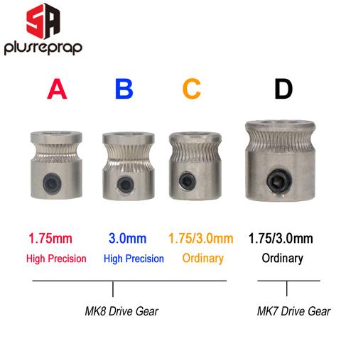 1 PC MK8 MK7 engranaje para 1,75mm 3mm filamento 3D Reprap impresora extrusora polea eje de 5mm ► Foto 1/4