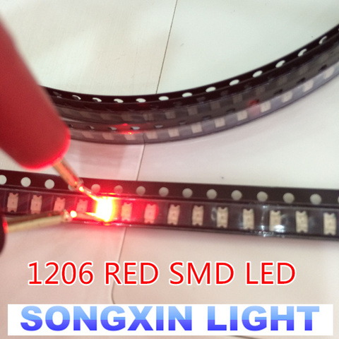 Diodo emisor de luz roja SMD LED 1000 diodos SMD 1206, 620-625NM, 100-120MCD, 3216-1206 V, 2,0*2,6, 3,2, envío gratis, 1,6 Uds. ► Foto 1/2