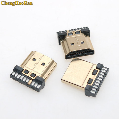 ChengHaoRan 1 piezas HDMI macho enchufe conector enchufe soldadura tipo cable HDMI macho reemplazo de reparación ► Foto 1/3