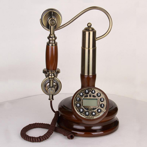 Teléfono Fijo de madera maciza para sala de estar, teléfono antiguo Vintage, fijo, antigos ► Foto 1/6