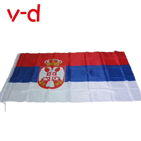 Envío Gratis xvggdg Bandera de Serbia Bandera de poliéster 5*3 FT 150*90 CM de alta calidad colgando y volar ► Foto 1/1