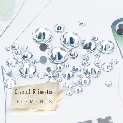 YANRUO-diamantes de imitación SS3-SS40, todos los tamaños, decoración artística de uñas 3D, cristal transparente, Strass, sin fijación por calor ► Foto 1/1