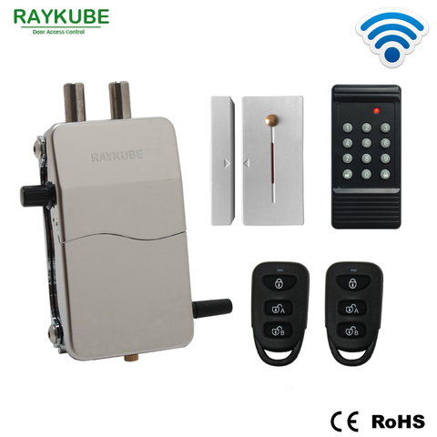 RAYKUBE-Kit de Control de acceso inalámbrico, cerradura de puerta eléctrica de 433MHZ, puerta de seguridad con contraseña, teclado, mando a distancia, Lockey R-W39 ► Foto 1/6