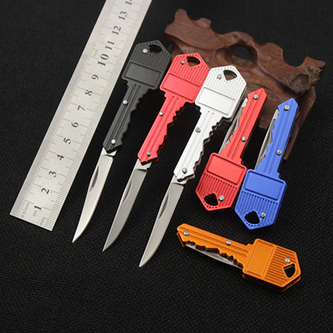 Cuchillo de bolsillo para llave con llave, cuchillo para llavero, Mini herramienta de cuchillo para acampar ► Foto 1/6