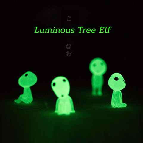 Uds la princesa Mononoke Mini árbol luminoso elfos Hayao Miyazaki Micro paisaje lindo resina decoración de dibujos animados de juguete regalos de cumpleaños ► Foto 1/6