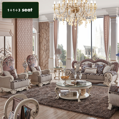 Sofá de tela de lujo para sala de estar, 1, 2, 3 asientos, mesa central, 3 uds., CE-SF905 ► Foto 1/1