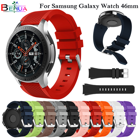 Deporte suave de silicona pulsera de muñeca banda para Samsung Galaxy ver 46mm SM-R800 reemplazo inteligente correa de reloj de pulsera de reloj ► Foto 1/6