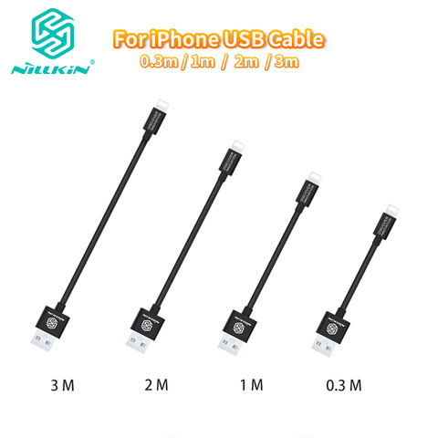 NILLKIN para iPhone Cable USB Cable de datos Cable de carga para iPhone Xs Max X Xr 8 Plus para iPad Pro para iPod/0,3/1/2/3m ► Foto 1/6