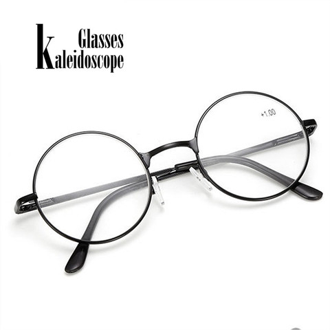 Caleidoscopio gafas Vintage Metal piernas primavera gafas de lectura Retro hombres mujeres espejo Eyeglasse metálica marco rojo gafas ► Foto 1/6