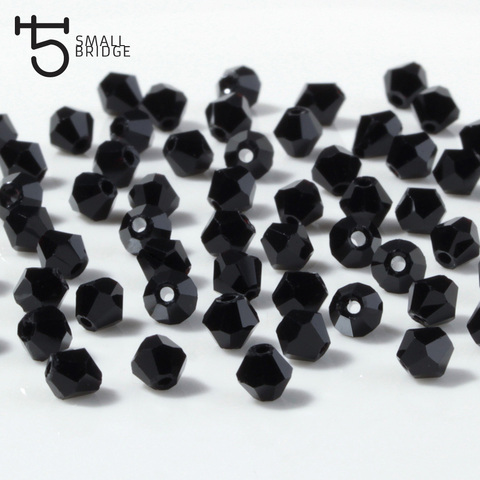 DMC 4mm austriaco negro cristal Bicone para fabricación de joyería DIY accesorios de las mujeres encanto facetado espaciador cuentas de vidrio al por mayor ► Foto 1/6