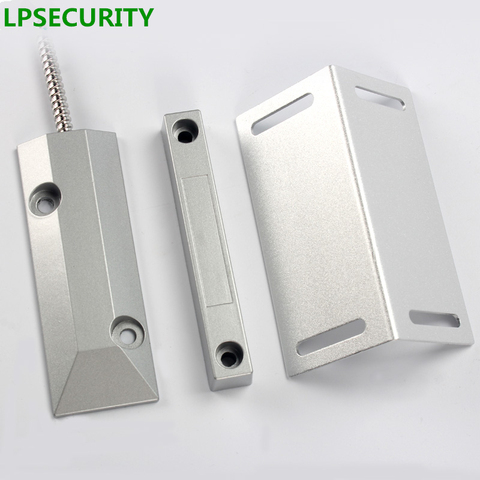 LPSECURITY, Sensor para puerta y ventana con persiana enrollable de Metal para garaje con cable, detector de contacto magnético (normalmente cerrado) ► Foto 1/2