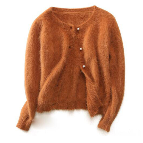Suéter de cachemira de visón Natural para mujer, blusa suave con diseño de botones, descuento bajo, tsr590 ► Foto 1/6
